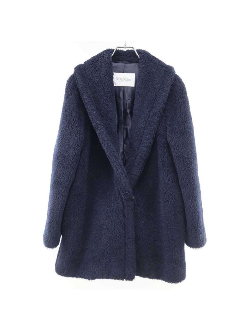 Max Mara Maxmara Teddy Bear Alpaca Coat Icon Navy 34 - Picture 1 of 7